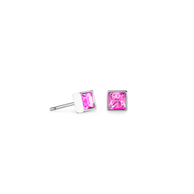 coeur-de-lion-oorstekers-briljant-square-0501-21-1917-zilverkleurig-met-roze-kristal-vierkant