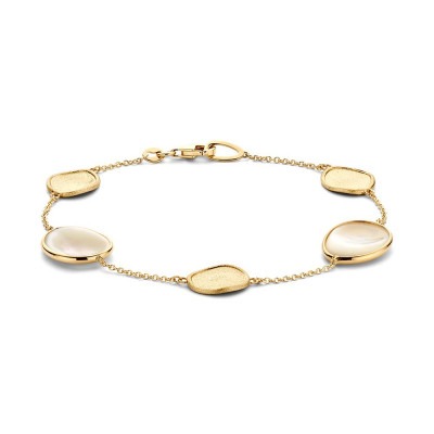 14-karaat-gouden-edelsteen-armband-met-witte-parelmoer-en-gouden-hangers-lengte-19-cm
