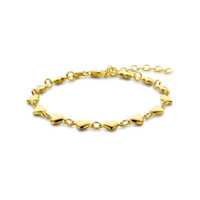 gold-plated-armband-met-diverse-hartjes-lengte-16-19-cm