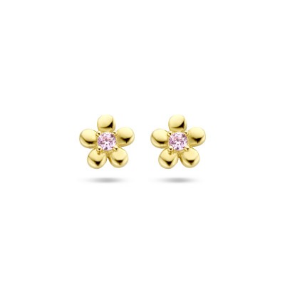 gouden-oorknopjes-bloemen-met-roze-zirkonia-4-5-mm