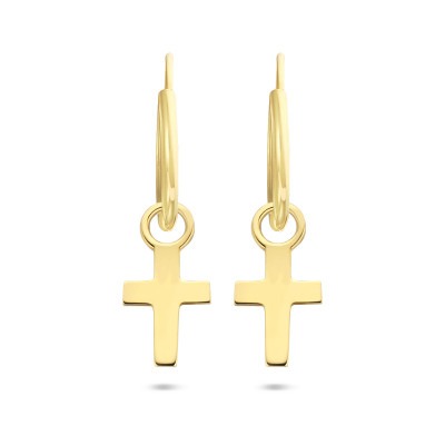 gouden-oorringen-met-hanger-kruisje-1-3-mm-breed-diameter-13-mm