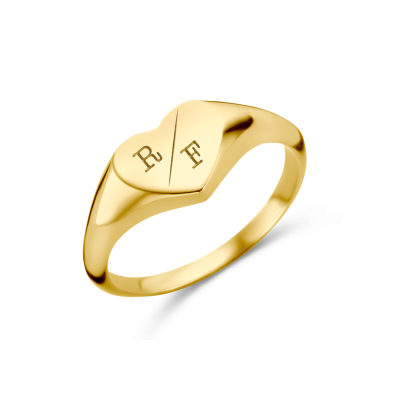 gouden-zegelring-hartvorm-met-twee-initialen