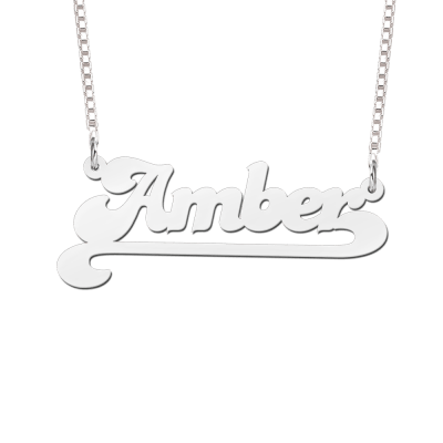 naamketting-zilver-voorbeeld-amber