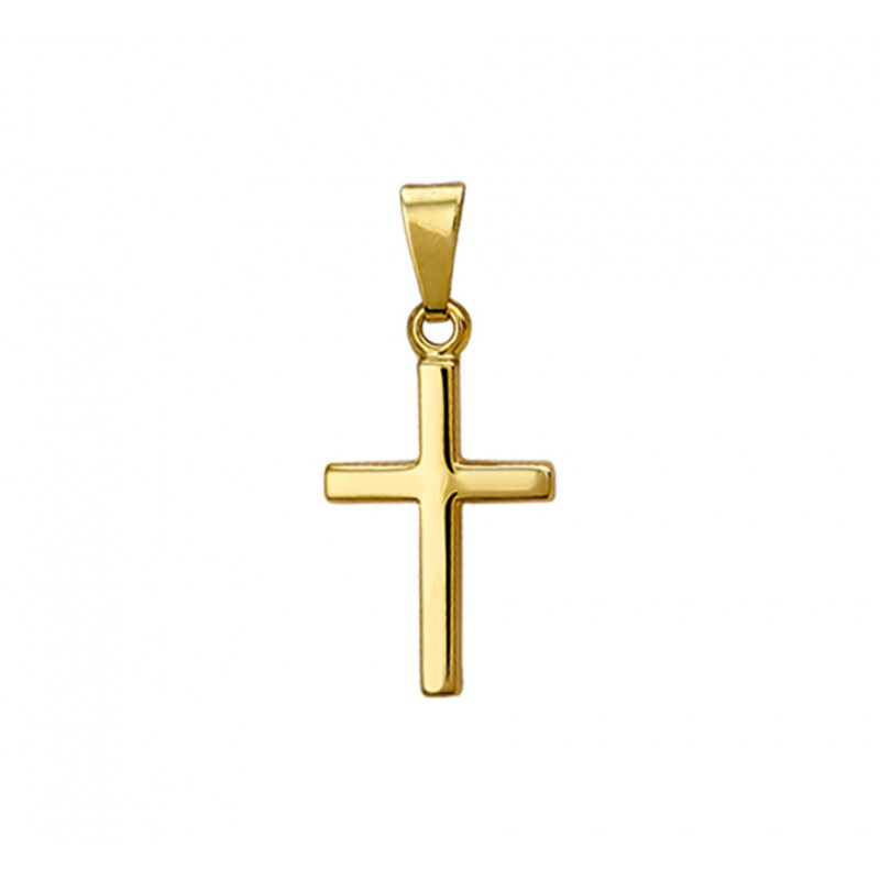 Vies Anzai groep Gouden kruisje 14-karaat glanzend massief | Mostert Juweliers