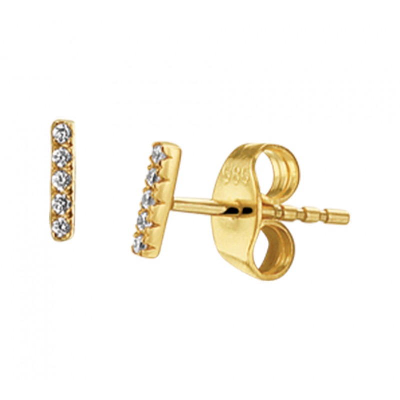 voetstappen Uitgaan van Goed doen Staafjes oorbellen goud met diamant 5.5 mm | Mostert Juweliers