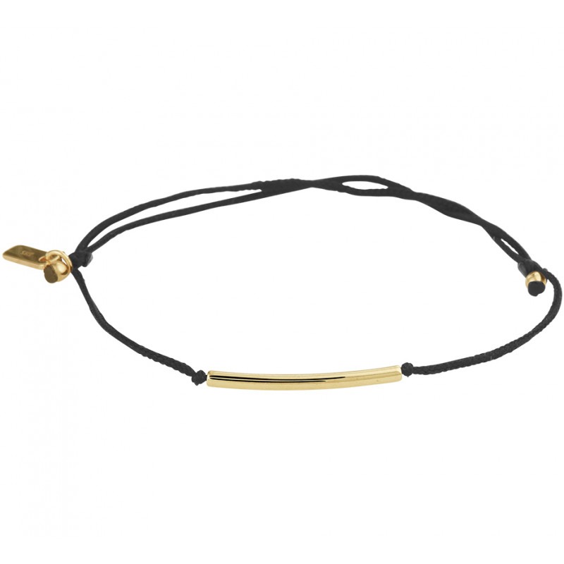wervelkolom revolutie generatie Katoenen armband met gouden staafje | Mostert Juweliers