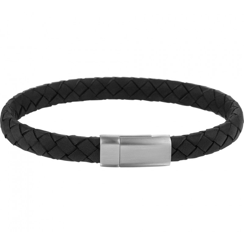 leerplan serie Kiwi Heren armband zwart smal 21 cm lang | Mostert Juweliers