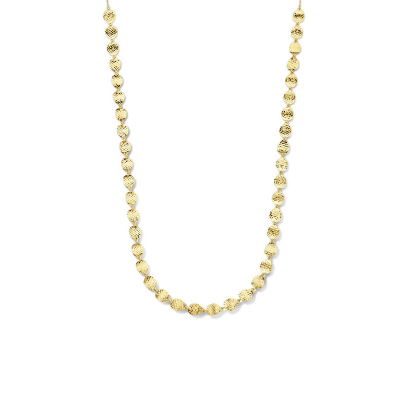 Absoluut aankomst Een goede vriend Echt gouden ketting met bewerkte ovaaltjes - Lengte 45 cm | Mostert  Juweliers