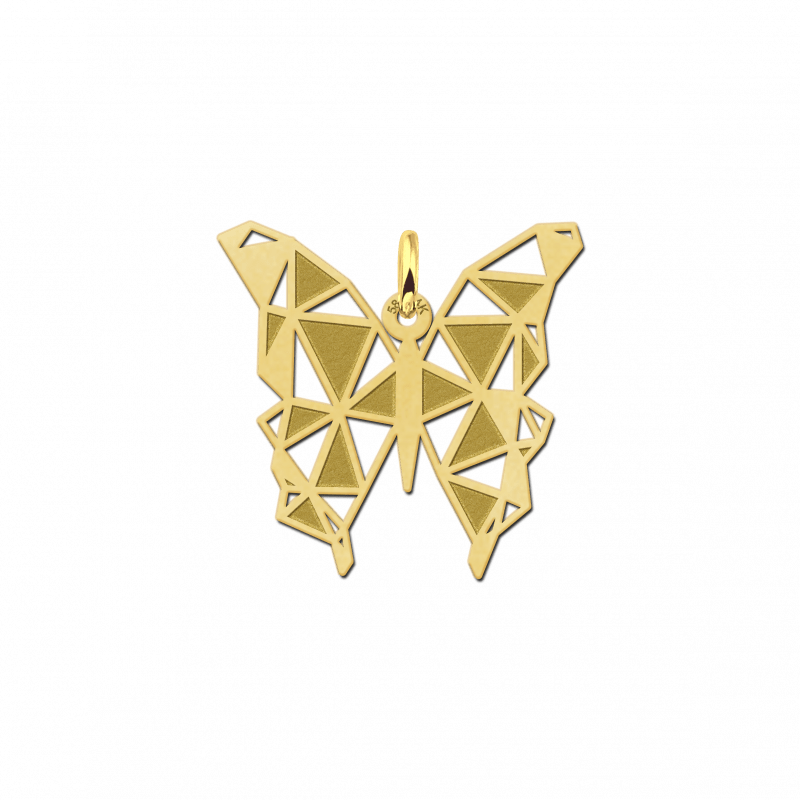 camouflage Bezwaar stapel Gouden geometrische hanger vlinder | Mostert Juweliers