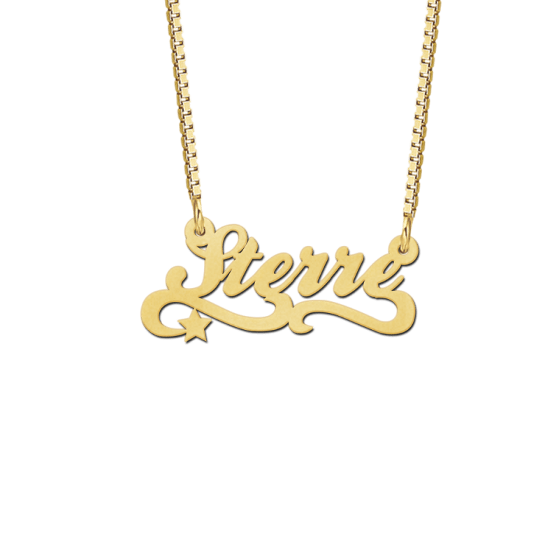 Gouden naam ketting met voorbeeld Sterre | Mostert Juweliers