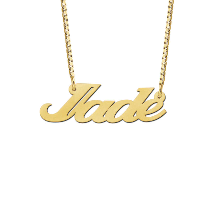 Coördineren door elkaar haspelen delicatesse Ketting met naam goud voorbeeld Jade | Mostert Juweliers