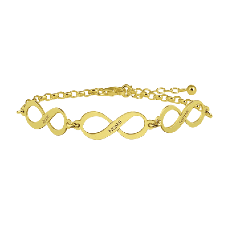 Gebeurt Doodt verkopen Gouden infinity armband met drie namen | Mostert Juweliers
