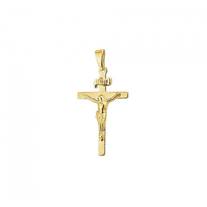 zijde herhaling syndroom Gouden kruisje 4-karaat met corpus | Mostert Juweliers