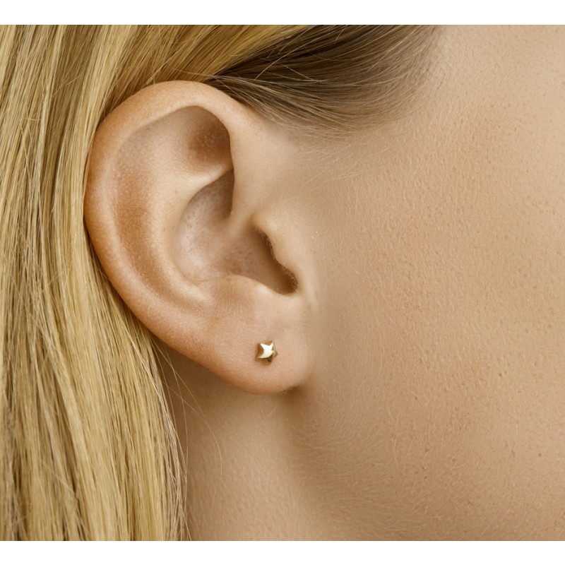 draadloos koffer Laatste Gouden ster oorbellen 4 mm | Mostert Juweliers