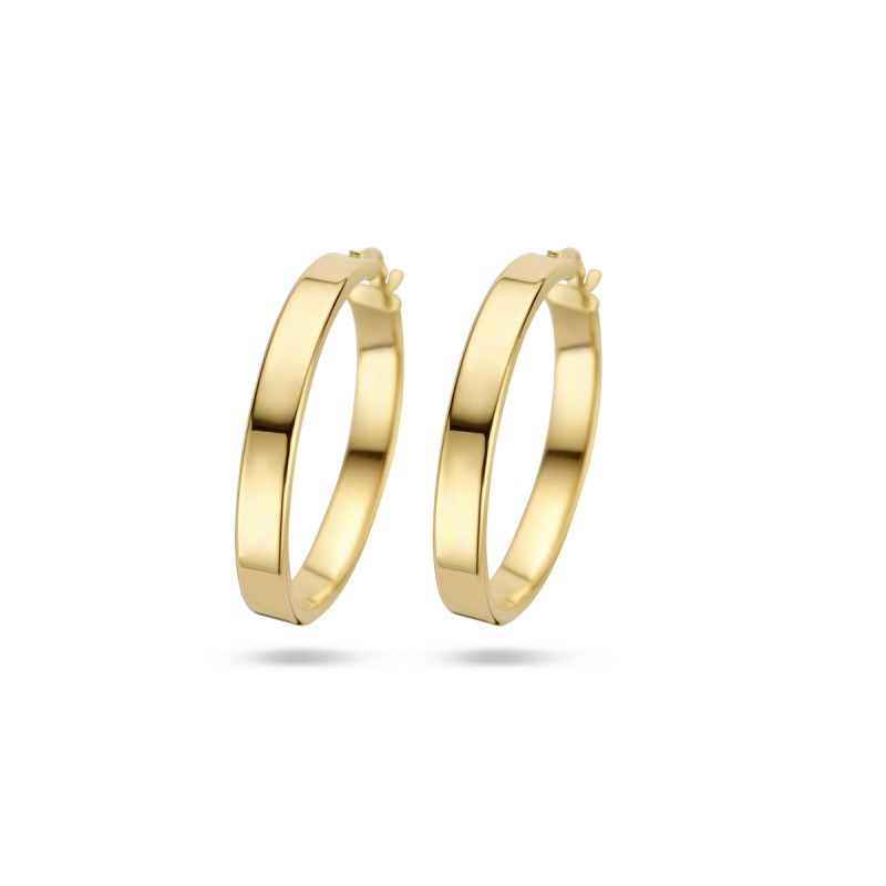 vereist Cornwall Berg kleding op 14-karaat gouden oorringen vierkant - Diameter 27.5 mm | Mostert Juweliers
