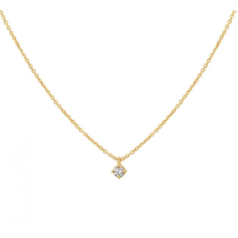 Medisch wangedrag kleding stof Minachting 14 krt gouden dames ketting met diamant | Mostert Juweliers