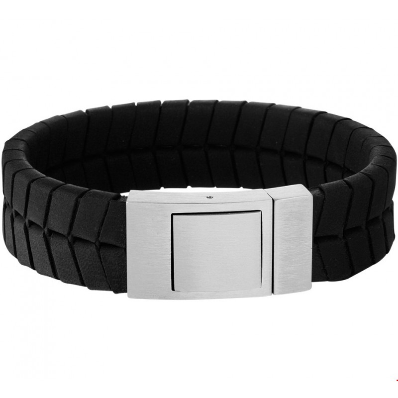 Muf De daadwerkelijke bedrijf Dikke leren armband zwart voor mannen | Mostert Juweliers