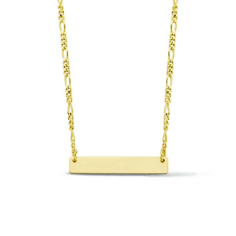 Wegversperring Welvarend Hinder Gold plated ketting met balkje - Lengte 41 + 5 cm | Mostert Juweliers