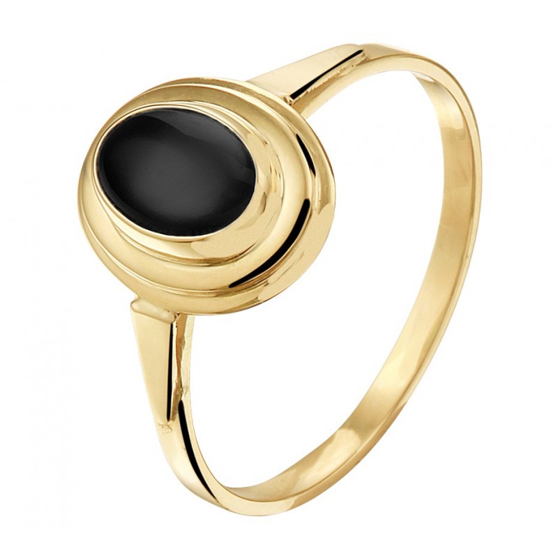 Reusachtig Meisje spiritueel Gouden ring edelsteen onyx | Mostert Juweliers