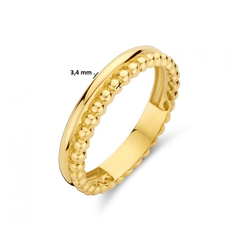 slagader ontwikkelen nakomelingen Gouden ring met gladde kant en bolletjes | Mostert Juweliers