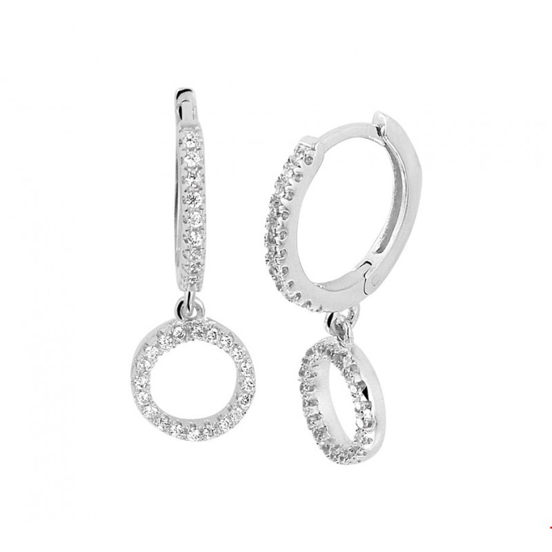 Bij wet Uitbreiden Bestaan Mooie oorbellen zilver met zirkonia 1.5 mm breed | Mostert Juweliers