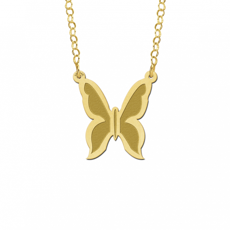 Grijp Afleiding Communicatie netwerk Gouden vlinder hanger inclusief ketting | Mostert Juweliers